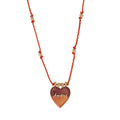 Color Cord Pendant Necklace - Red Heart Necklace [30P3S75R]