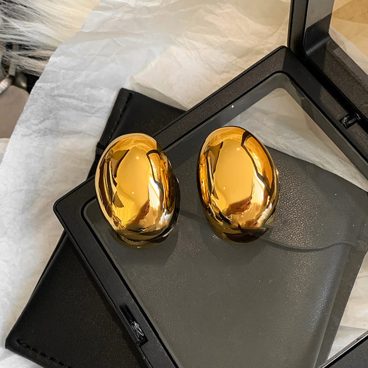 Jaziah Retro C-Shape Earrings - Gold [4ODSXRE5]