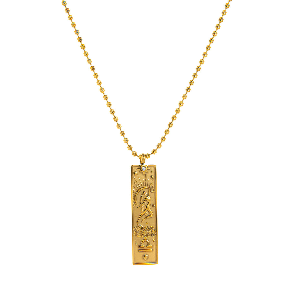 Zodiac Tarot Pendant Necklace - Libra [EM4WIM7X]