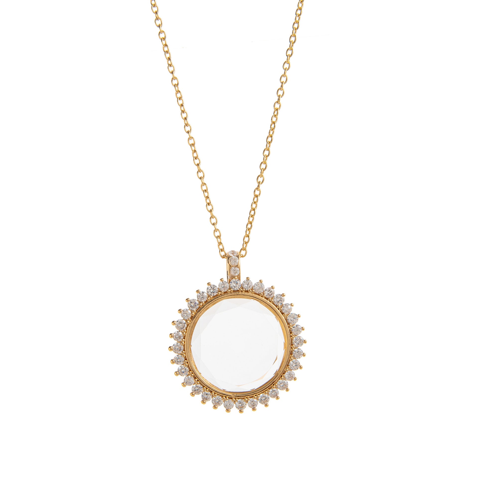 Soleil Keepsake Charm Pendant - Transparent Box Necklace Style B [2SZV1182]
