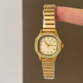 Minimalist Square Bracelet Watch - Gold Band with Gold Dial [V8Q1OK7I]