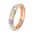 Morning Glory Enamel Cuff Bracelet - Cream White + Purple [197NTAMP]