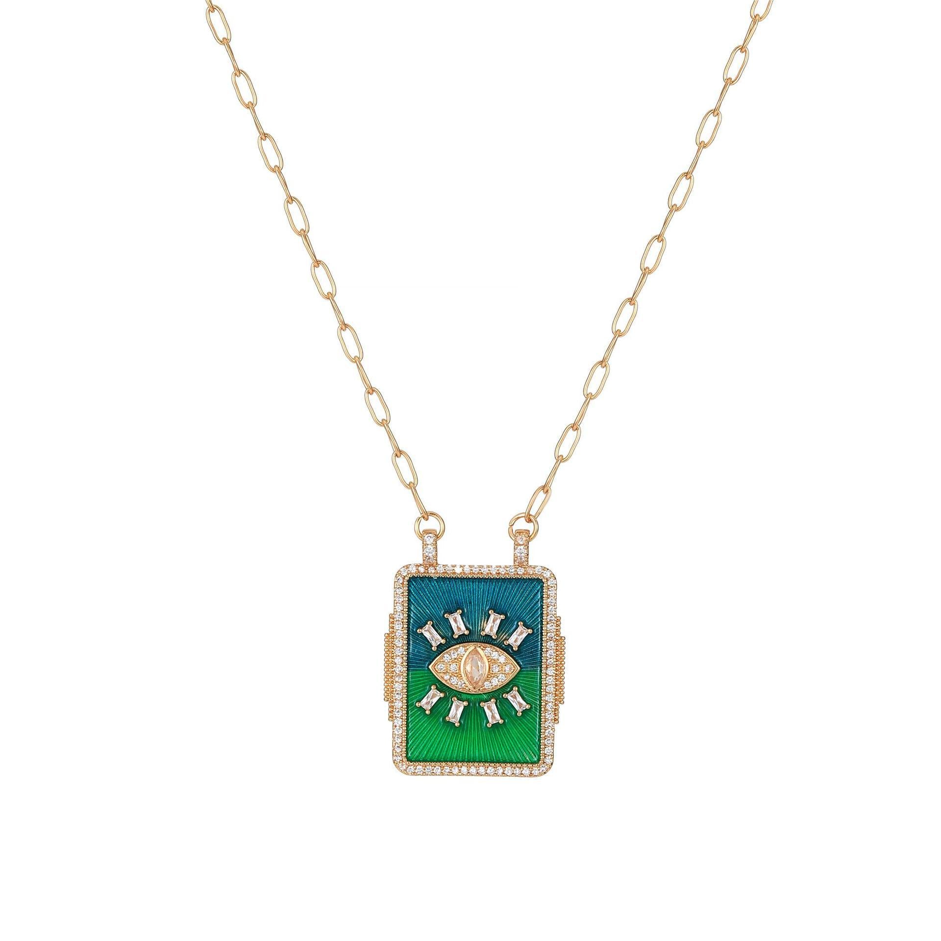 Tarot Card Pendant Necklace - Eye Necklace [TH8K01HG]