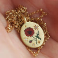 Dallas Dainty Floral Necklace - Red Flower Necklace [IHI1ZC7K]