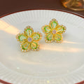Avni Zircon Flower Earrings - Gold (Silver Post) [B1ABOLES]