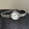 Mother-Of-Pearl Bracelet Watch - Silver / White Dial [HYDQS5ND]