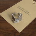 Keaton Sculptural Open Ring - Silver Irregular Large Zircon Ring [ASR7HNSU]