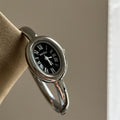 Vintage Inspired Bangle Watch - Silver Bangle / Black Dial [3SM93OB0]