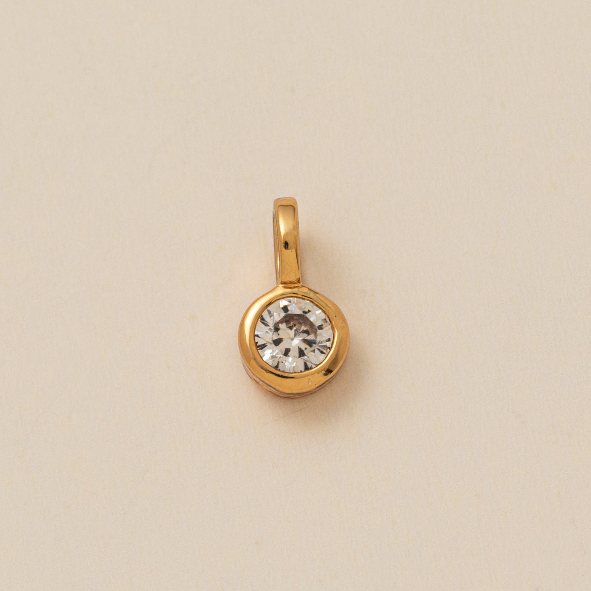 Gisselle Dainty Birthstone Necklace - Round April Pendant [R1CDQB0V]