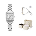Small Square Bracelet Watch - Roman Silver White [2WE9GDWM]
