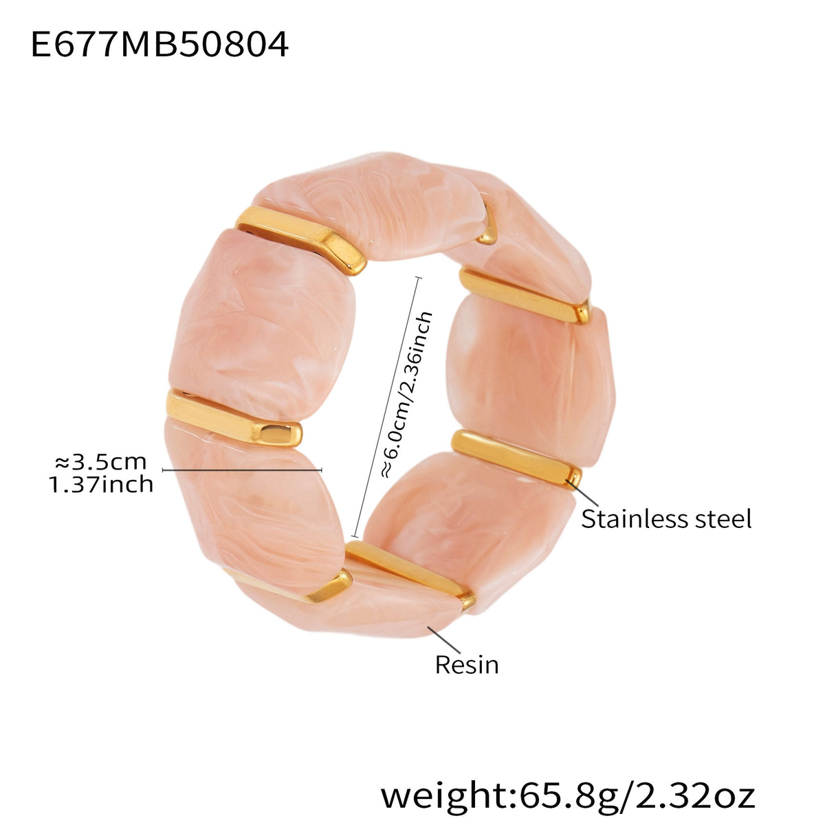 Alianny Irregular Resin Bracelet - Pink Bracelet [GGY3JX6D]