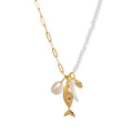 Dainty Pearl Starfish Pendant Necklace - Fish Necklace [JFU12BF2]