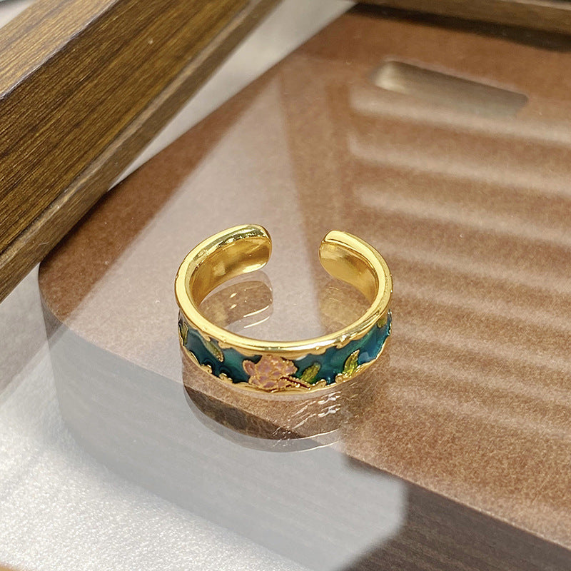 Janell Colorful Enamel Open Ring - Style 3 [PDZ05L2K]