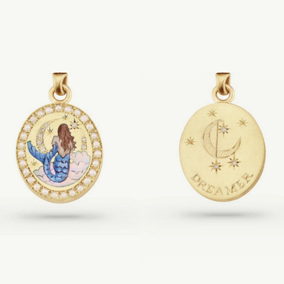 Vintage Inspired Tarot Pendant Necklace - The Dreamer (Double-sided No Buckle) [A32CH2S2]