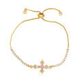 Eleonor Zircon Cross Bracelet - Pink [216J84NJ]