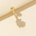 Brookelynn Floral Heart Navel Ring - Gold [0YK9GDY7]