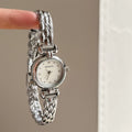 Retro Small Dial Watch - Silver Band White Dial [0MHWYAT9]