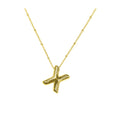 Aiyanah Glossy Bubble Letter Necklace - Gold X [SAV6O2NH]