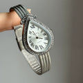 Vintage Roman Numeral Mesh Watch - Silver Strap White Dial [LF8F1A46]