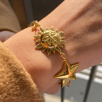 Sun, Moon & Star Charm Bracelet