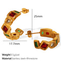 Naima Square Gemstone Earrings - Colored Diamond Gold [RY0OAAJJ]