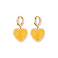 Colorful Heart Resin Pendant Necklace - Yellow Earrings [FNFRA23O]