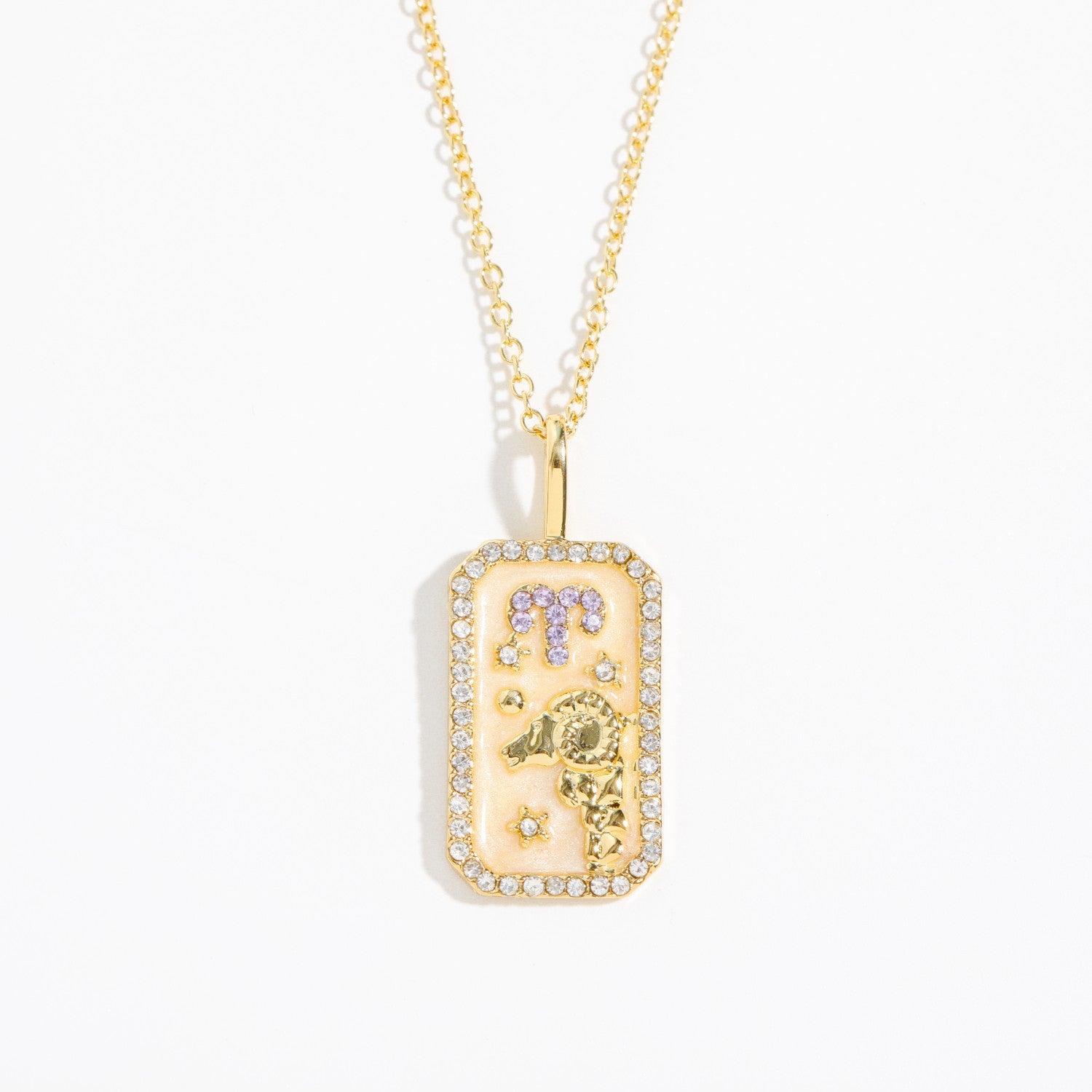Tariah Zircon Constellation Necklace - Aries (Smooth Back) [NV8JFULR]