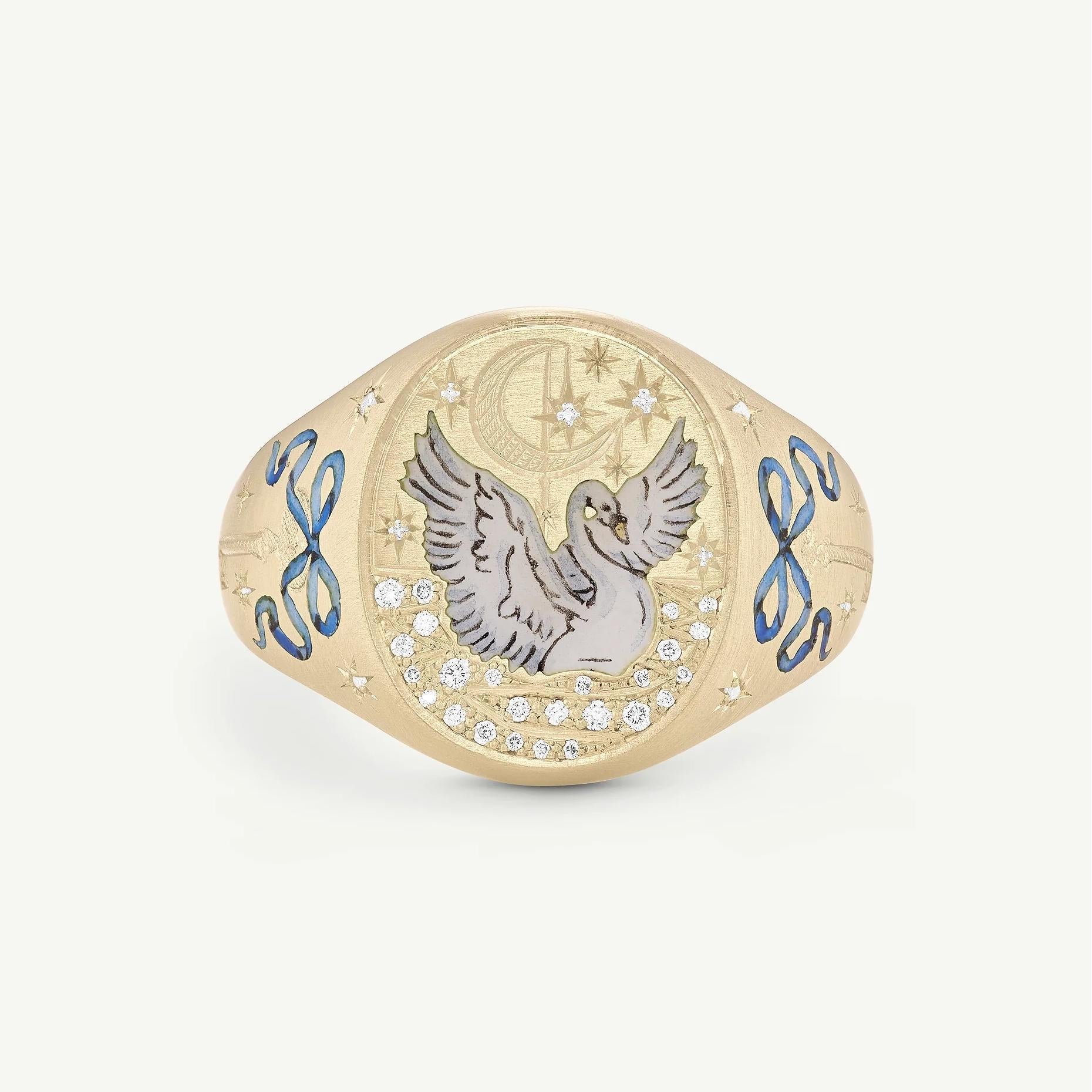 Ronni Motif Statement Ring - Swan [RK012DUX]