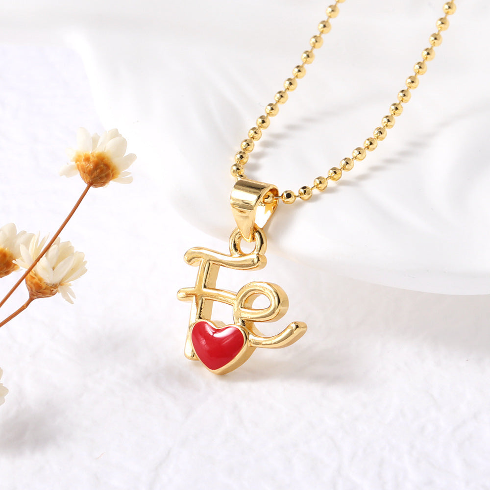 Keaton Enamel Heart Pendant Necklace - Red [6MN6JQX0]