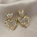 Xenia Gradient Crystal Pearl Drop Earrings - Pink [BNUFQP4F]