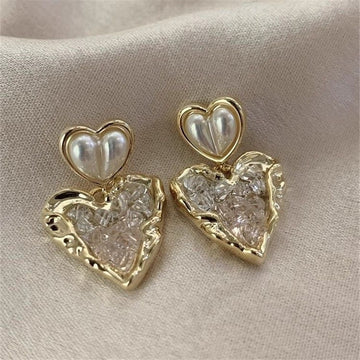 Xenia Gradient Crystal Pearl Drop Earrings - Pink [BNUFQP4F]
