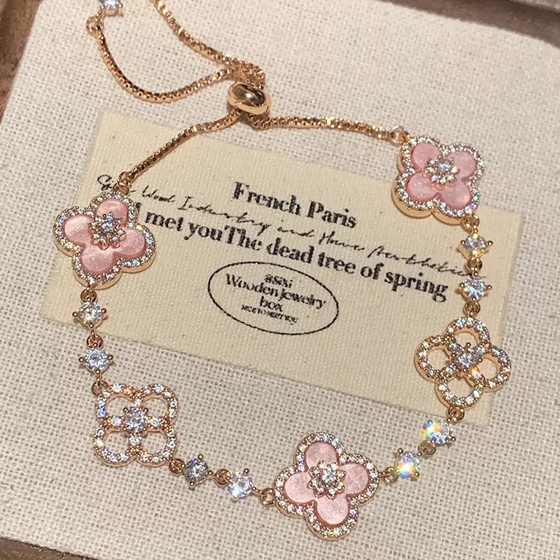 Dainty Petal Charm Bracelet - Starlight Petal Bracelet - Adjustable, Non-tarnish, Shower-safe [8J9E4O8F]
