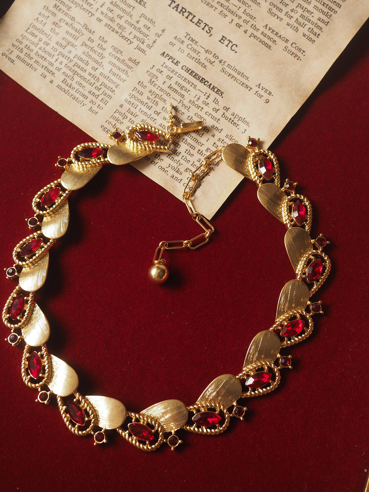 Jirah Ruby-Red Vintage Necklace