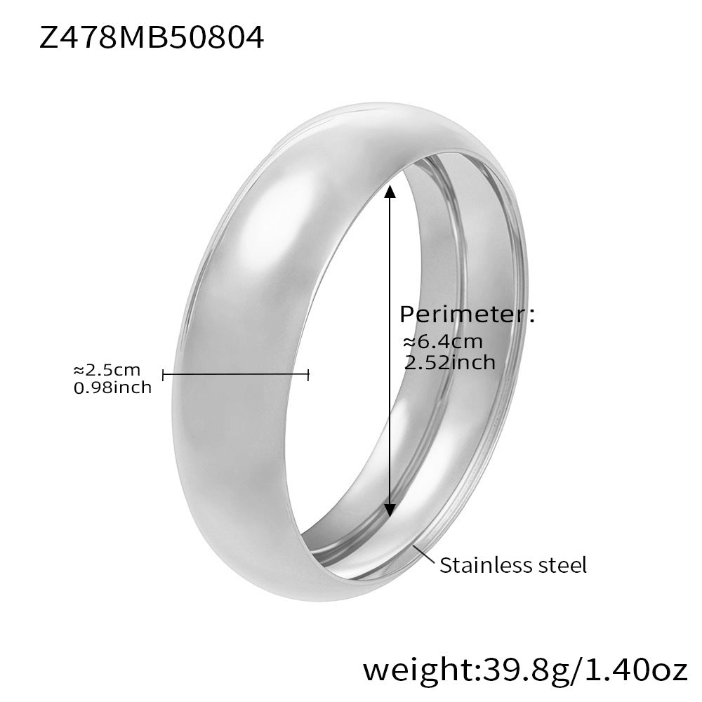 Cecile Polished Cuff Bracelet - Steel Polished 25mm [VBCE7IZX]