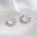 Allyanna Sunflower Drop Earrings - Silver [CU867Q5U]