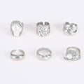Jadelynn Geometric Ring Set - Silver 6-Piece Ring Set [QFQ6VIHP]