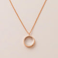 Floating Locket Pendant Necklace - Rose Gold Round Glass Openable Necklace [5KK8JNSS]