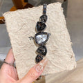 Aylee Sculpted Steel Watch - Elegant Silver Black [W1QXNJLQ]