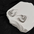 Lilyann Twisted Heart Earrings - Silver [K3SS2PDU]
