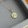 Zarah Monet Garden Necklace - Round Bead Green Rose Necklace [GZJZTIWK]