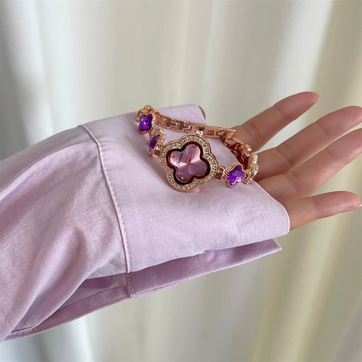 Clover Dial Bracelet Watch - Purple [IQ9B6NDW]