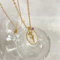 Anslee Mother-of-Pearl Birth Flower Necklace - February - Iris [NCXNP5YY]