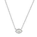Layered Zircon Pendant Necklace - Silver Single Marquise [L7209W4V]