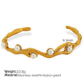 Varnika Bold Stone Cuff - White Resin Gold Bracelet [Y6CYCWVM]