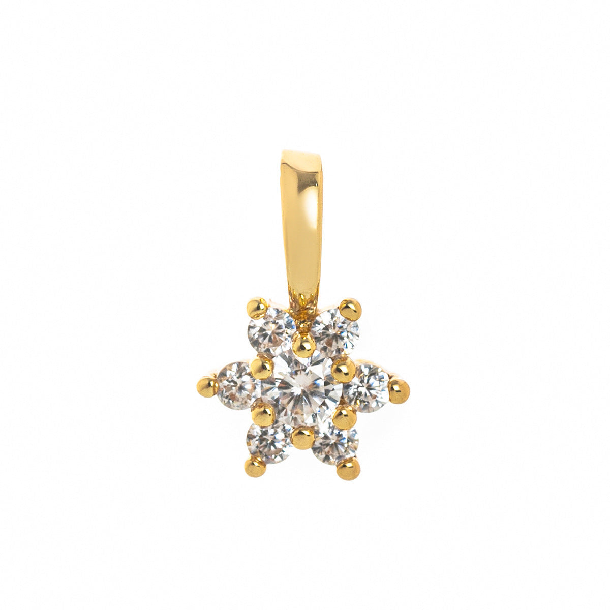 Gisselle Dainty Birthstone Necklace - Small Flower April Pendant [1FFDTOET]