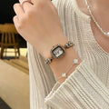 Square Dial Bracelet Watch - Small Gold Tassel [3TZZNWRM]