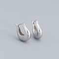 Dhriti Sleek Geometric Hoop Earrings - Silver [PLNJS8JC]