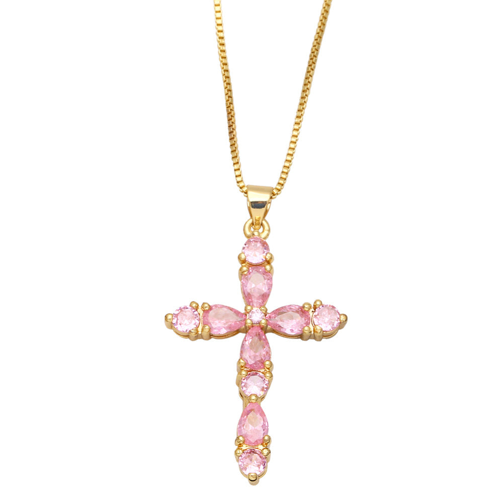 Ainhoa Colorful Zircon Necklace - Pink [96UJ6OZH]