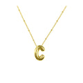 Aiyanah Glossy Bubble Letter Necklace - Gold C [IR6RHTJZ]