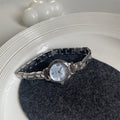 Minimalist Chain Bracelet Watch - Silver with Blue Dial (Roman Numeral Chain) [DDXZY8YB]